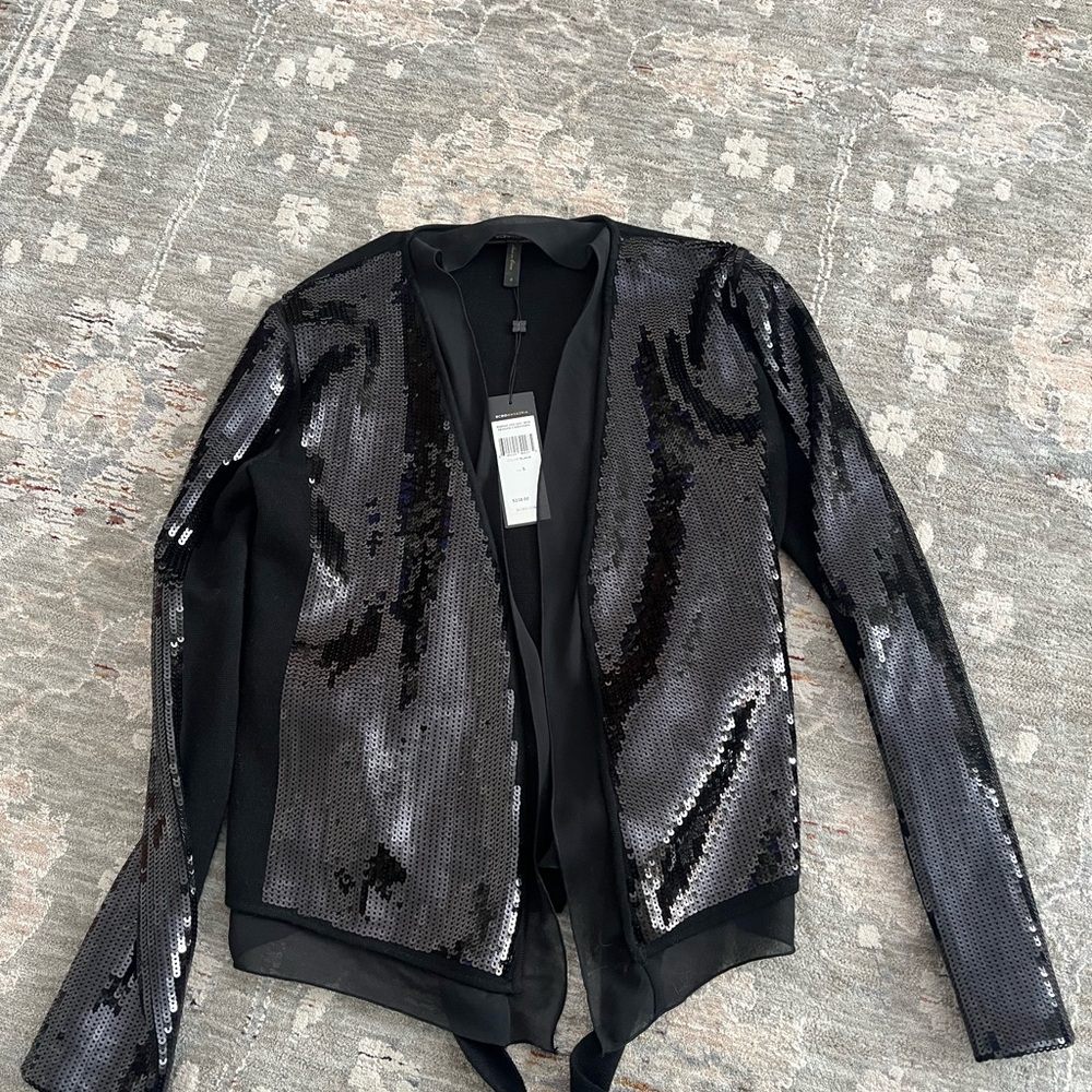 BCBGMaxAzria Black Sequin Blazer
